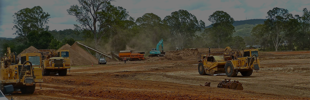 Construction site with equipment