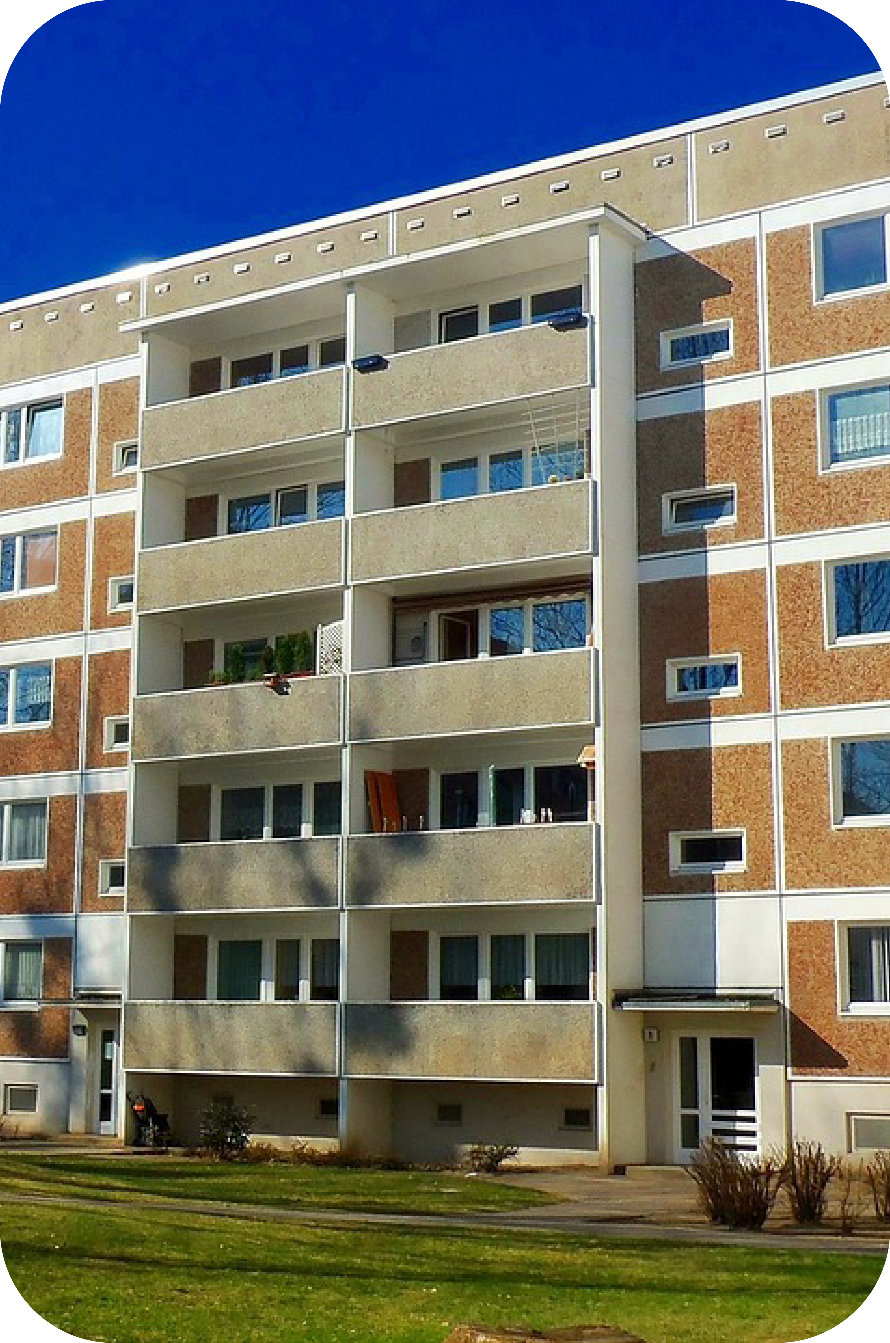 Exterior of an apartment building